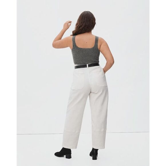 Everlane The Cozy Stretch Tank Heathered Charcoal Gray Size L NWT‎ - Picture 2 of 6